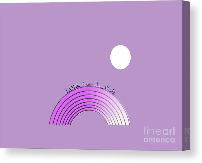 I Am Canvas Print featuring the digital art I AM The Creator of my World - Inspirational Quote by Barefoot Bodeez Art