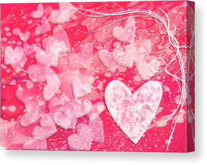 Hearts Canvas Print featuring the mixed media Icing on the Cake by Moira Law