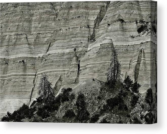 Tent Rocks Canvas Print featuring the photograph Kasha-Katuwe Tent Rocks National Monument 4bw by Steven Ralser