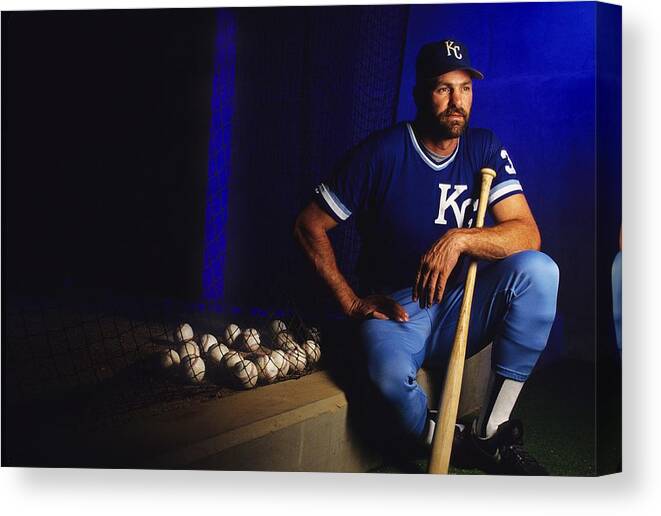 American League Baseball Canvas Print featuring the photograph Kirk Gibson by Ronald C. Modra/sports Imagery