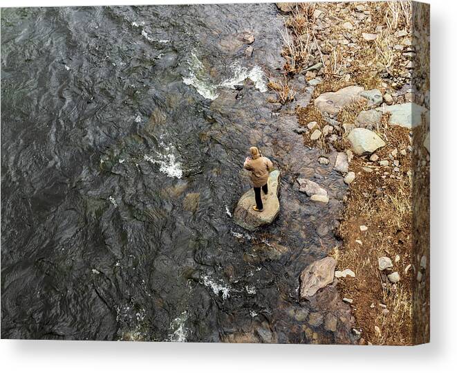 Sports Canvas Print featuring the photograph Landscape Photography - Fishing the Delaware River by Amelia Pearn