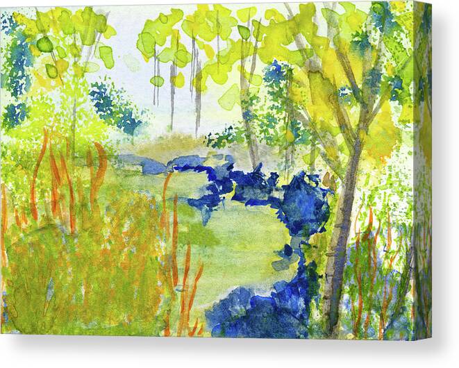 Nature Canvas Print featuring the painting Lazy Summer Day Abstract by Deborah League