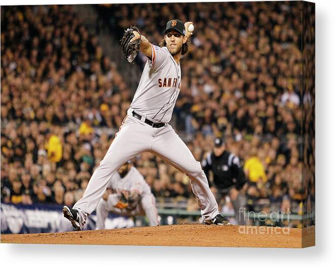 Pnc Park Canvas Print featuring the photograph Madison Bumgarner by Justin K. Aller