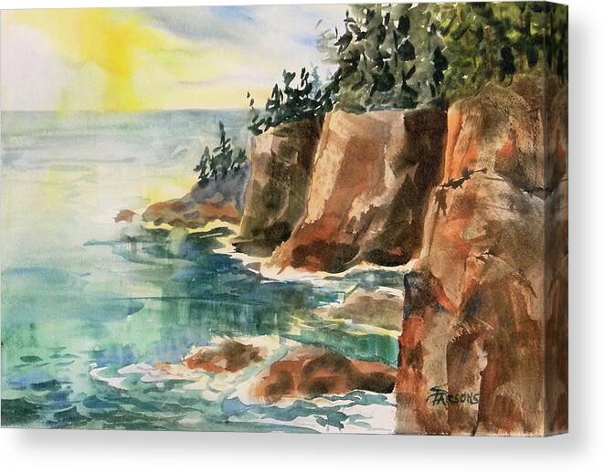 Parsons Canvas Print featuring the painting Maine Coast by Sheila Parsons