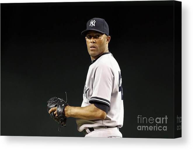 American League Baseball Canvas Print featuring the photograph Mariano Rivera by Christian Petersen