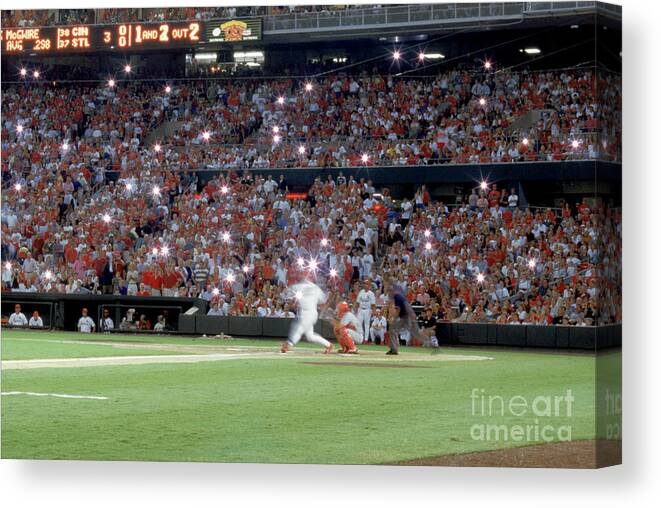 St. Louis Cardinals Canvas Print featuring the photograph Mark Mcgwire by Rich Pilling