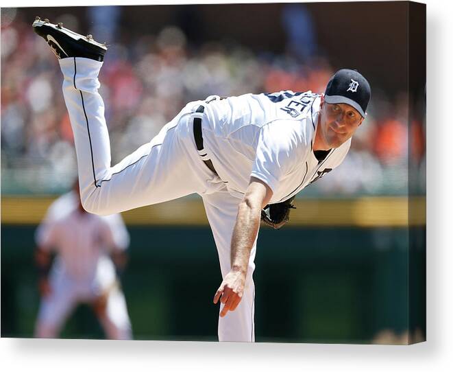 American League Baseball Canvas Print featuring the photograph Max Scherzer by Gregory Shamus