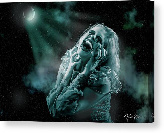Model Canvas Print featuring the photograph Midnight Scream by Rikk Flohr