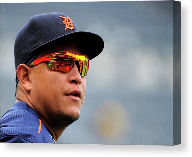 People Canvas Print featuring the photograph Miguel Cabrera by Ed Zurga