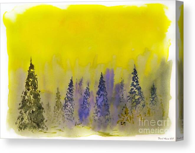 Forest Scene Canvas Print featuring the painting Misty Forest by David Neace CPX