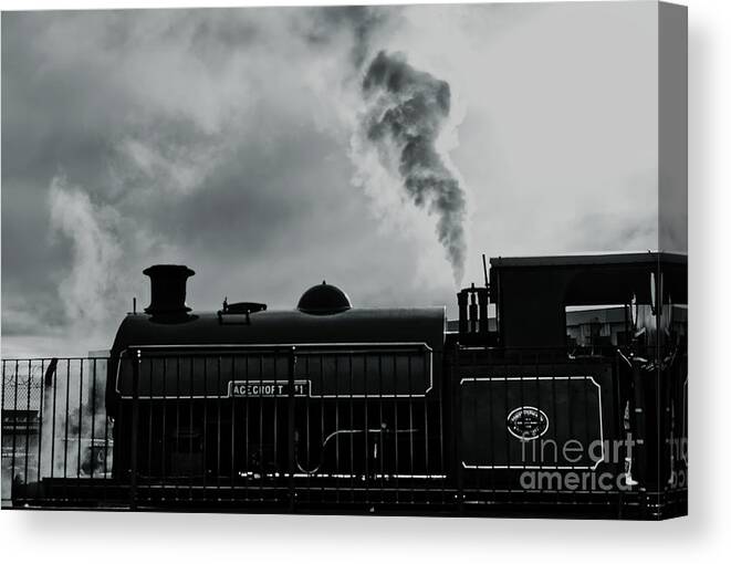 Steam Train Canvas Print featuring the photograph Monochrome steam train by Pics By Tony