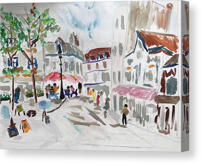  Canvas Print featuring the painting Montmartre Quickly by John Macarthur