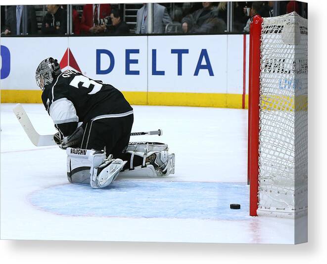 People Canvas Print featuring the photograph Nashville Predators v Los Angeles Kings by Stephen Dunn