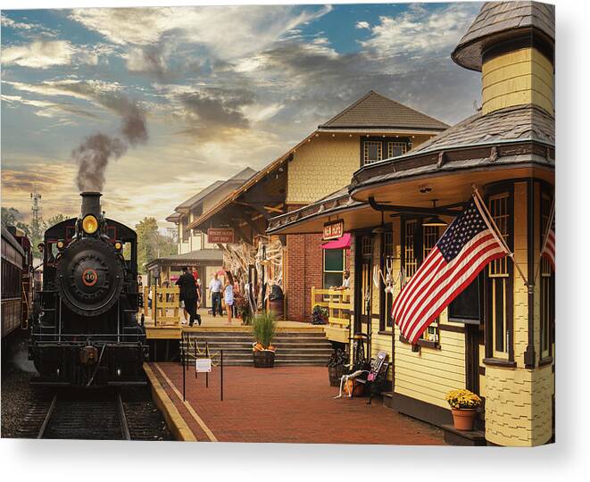 New Hope Canvas Print featuring the photograph New Hope Railroad Steam Locomotive No 40 by Jason Fink