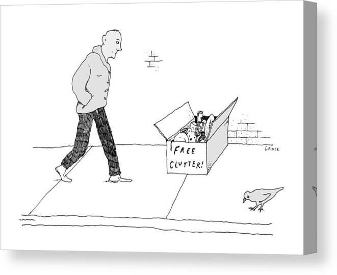 Captionless Canvas Print featuring the drawing New Yorker April 12, 2021 by Liana Finck