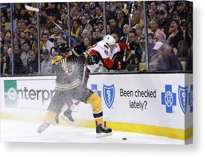 Playoffs Canvas Print featuring the photograph NHL: APR 17 Round 1 Game 3 - Senators at Bruins by Icon Sportswire