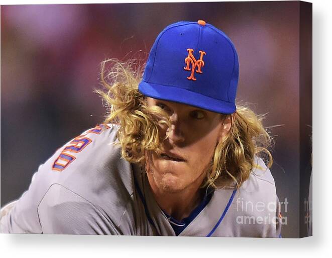 People Canvas Print featuring the photograph Noah Syndergaard by Drew Hallowell