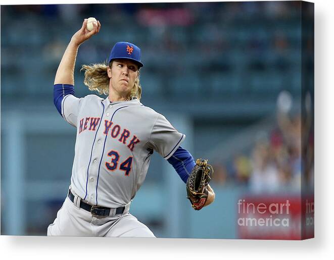 Game Two Canvas Print featuring the photograph Noah Syndergaard by Stephen Dunn