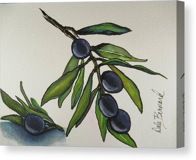 Olives Canvas Print featuring the painting O Live In Peace by Dale Bernard