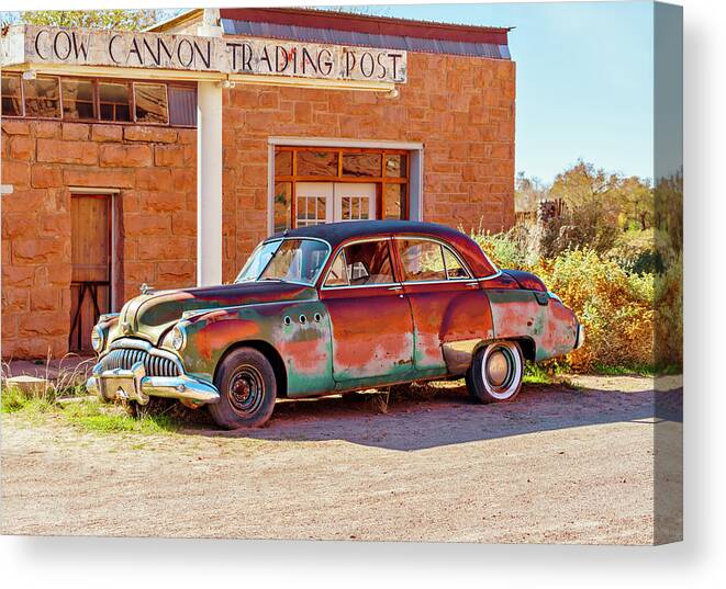 Cow Canyon Trading Post Canvas Print featuring the photograph October 2021 Abandoned II by Alain Zarinelli