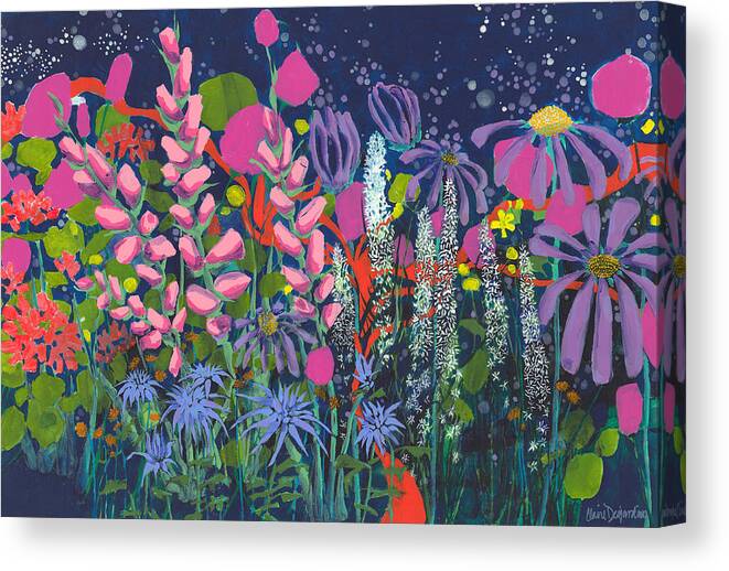Abstract Canvas Print featuring the painting Of Fragrance and Flowers by Claire Desjardins