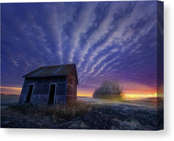 Landscape Canvas Print featuring the photograph Old Wooden Building by Dan Jurak