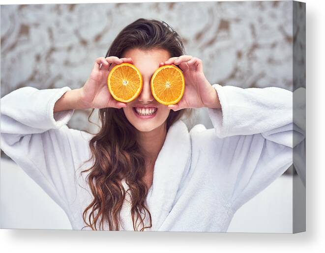 Vitamin C Canvas Print featuring the photograph Oranges are here to brighten up the day! by PeopleImages