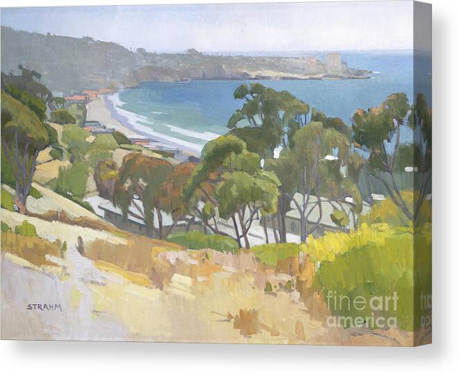 La Jolla Canvas Print featuring the painting Overlooking La Jolla Shores by Paul Strahm