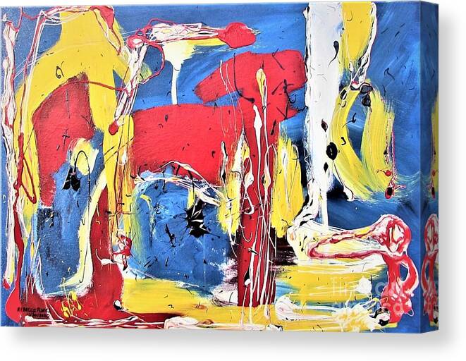 Expressive Abstract Canvas Print featuring the painting Passion Purpose by Rebecca Flores