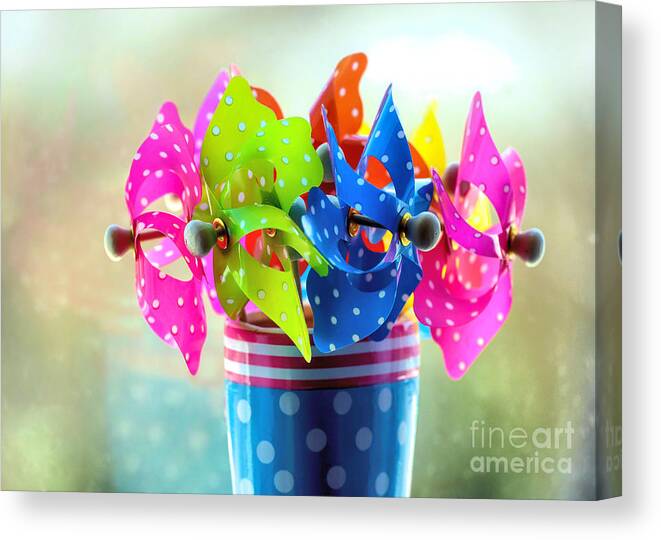 Pinwheels Canvas Print featuring the photograph Pinwheels bouquet by Janice Drew