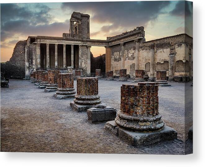 Column Canvas Print featuring the photograph Pompeii Pillars by Dave Bowman