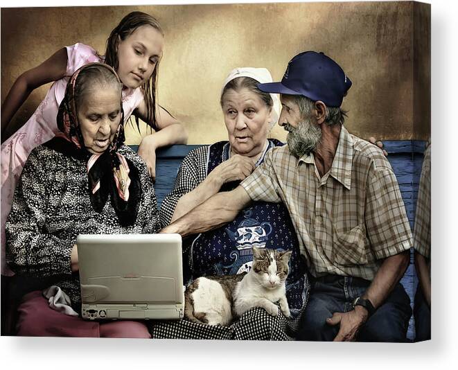 #instagram #edgalagan #galagan #edwardgalagan #like #cat #nederland #netherlands #dutch #holland #masterpiece #hdr #girl #computer #greatmood #pc #likbez #joke #humor #tuin #artgallery #artgalerie #yard #beautiful #amazing #wonderful #bank #bench #babushka #artphotography Canvas Print featuring the photograph Press LIKE by Edward Galagan