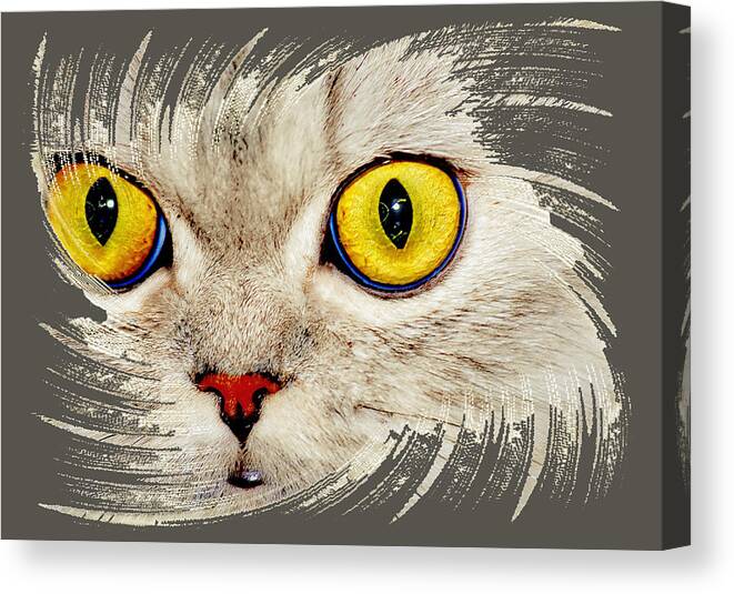 Cat Canvas Print featuring the digital art Purrrfect Cat by Michelle Liebenberg