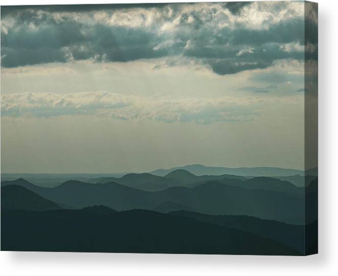 Mountain Canvas Print featuring the photograph Rays over the Blue Ridge by Go and Flow Photos