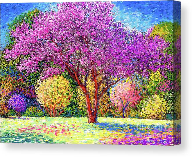 Tree Canvas Print featuring the painting Redbud Radiance by Jane Small