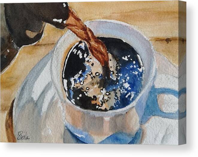 Coffee Canvas Print featuring the painting Refill Please by Sheila Romard
