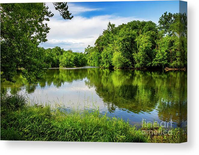 Watauga Canvas Print featuring the photograph Reflections on the Watauga by Shelia Hunt