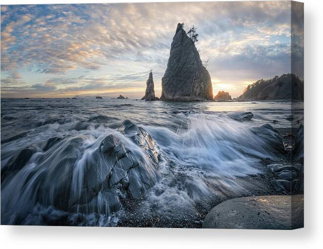 Nature Canvas Print featuring the photograph Rialto Surf by Steve Berkley