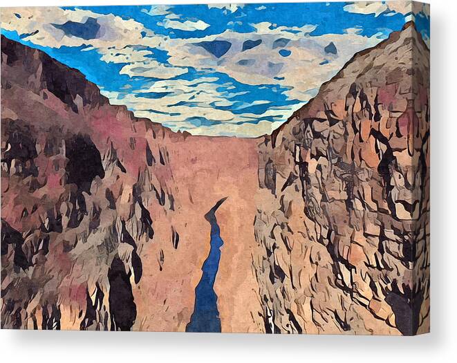 River Canvas Print featuring the digital art Rio Grande Gorge by Aerial Santa Fe