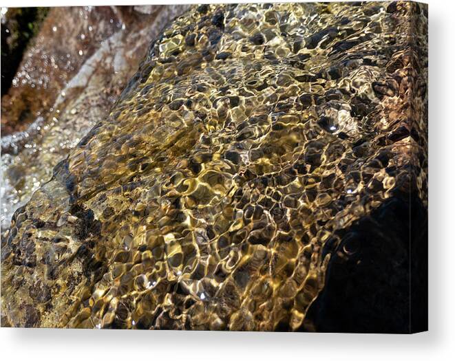 Stream Canvas Print featuring the photograph Ripples In The Sun In A Mountain Stream by Phil And Karen Rispin