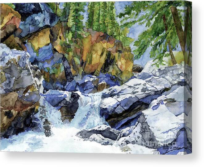 River Canvas Print featuring the painting River Pool - Gray by Hailey E Herrera