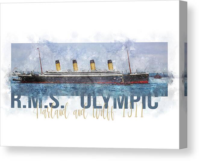 Steamship Canvas Print featuring the digital art R.M.S. Olympic by Geir Rosset