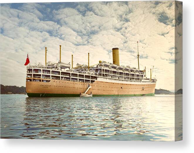 Steamer Canvas Print featuring the digital art R.M.S. Orcades 1937 by Geir Rosset
