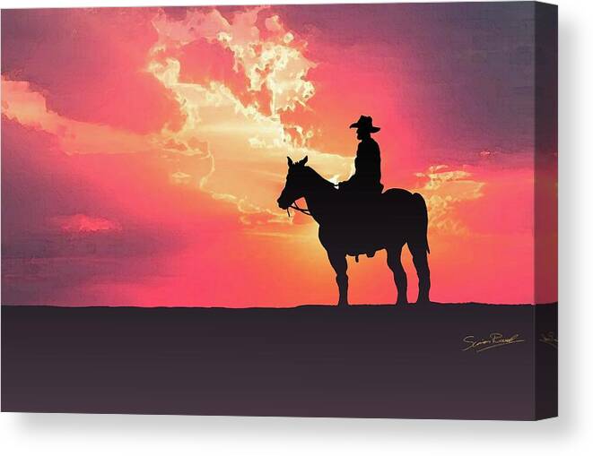 Indian Inks Canvas Print featuring the painting Rocky Rider by Simon Read