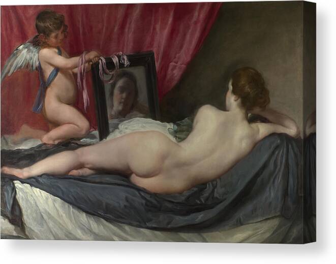 Diego Velazquez Canvas Print featuring the painting Rokeby Venus by Diego Velazquez by Mango Art