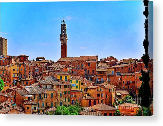Siena Canvas Print featuring the photograph Roofs of Siena by Ramona Matei