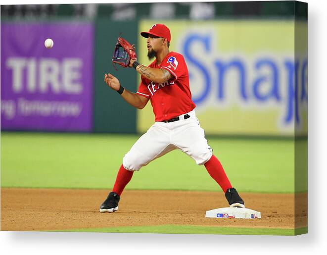Double Play Canvas Print featuring the photograph Rougned Odor by R. Yeatts