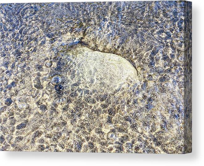 Sand Canvas Print featuring the photograph Sand Water and Stone by Amelia Pearn