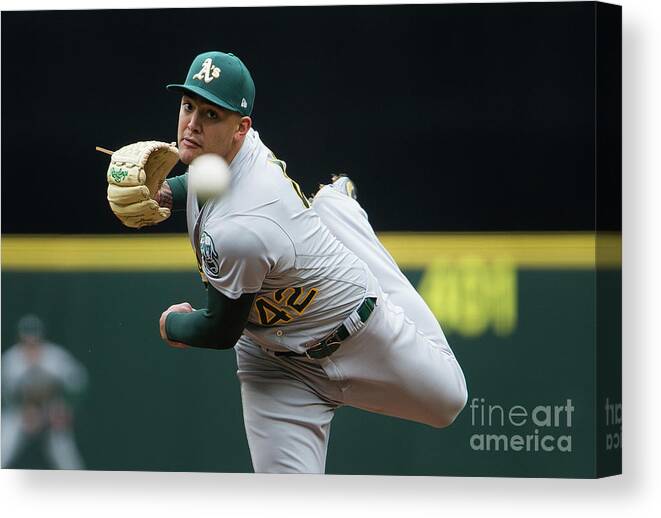Second Inning Canvas Print featuring the photograph Sean Manaea by Lindsey Wasson
