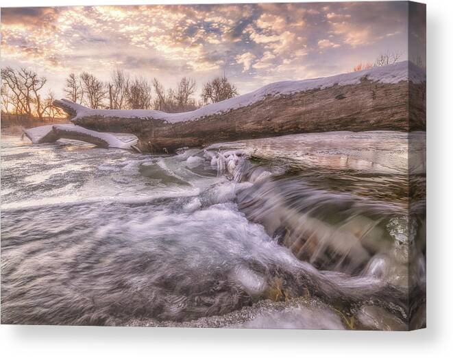 Ice Canvas Print featuring the photograph Seasonal Shift by Darren White